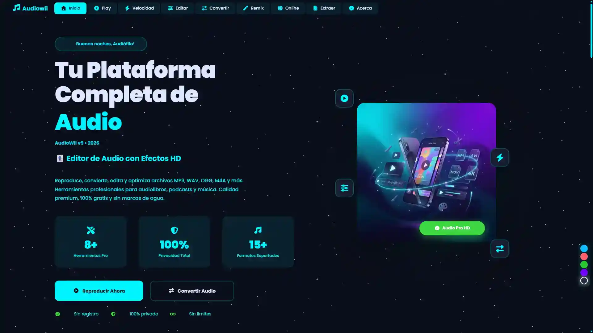 Audiowii | Plataforma Completa para Audios - MP3, WAV, OGG y Más